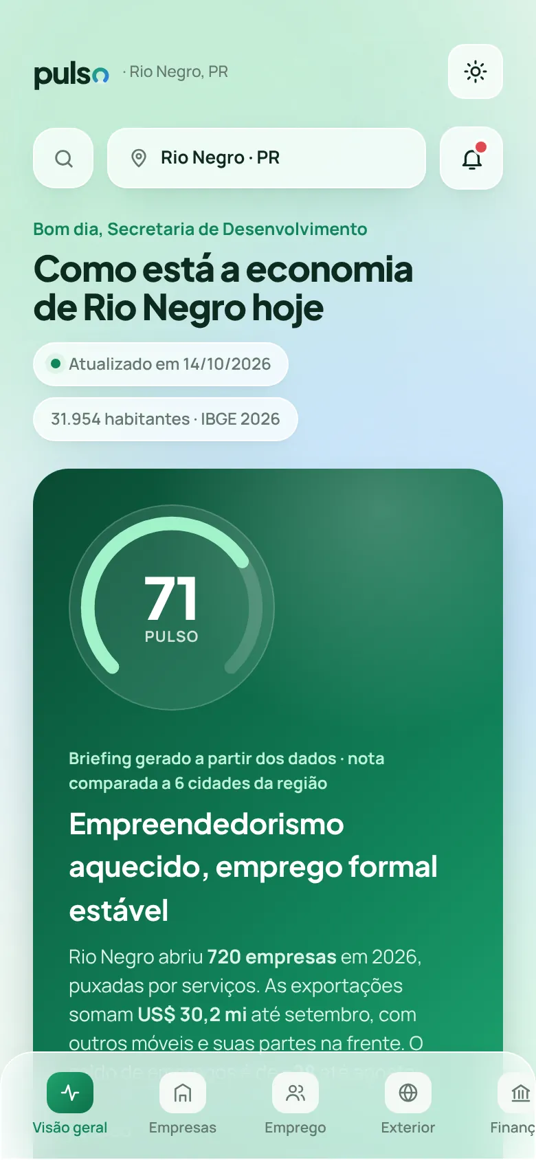 Pulso aberto no celular